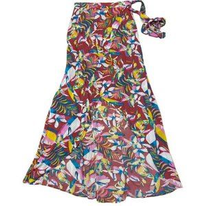 GOA Beachwear By Japna Small Hi-Low Summer Skirt Stretch Floral Tropical Aloha